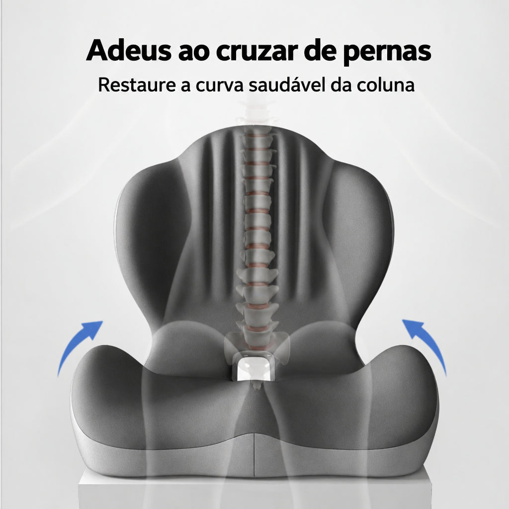 Almofada de assento ergonómica com espuma viscoelástica e apoio lombar