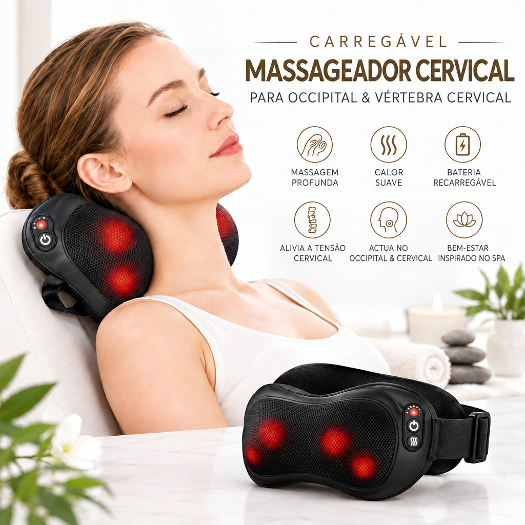 Almofada de Massagem Cervical Recarregável