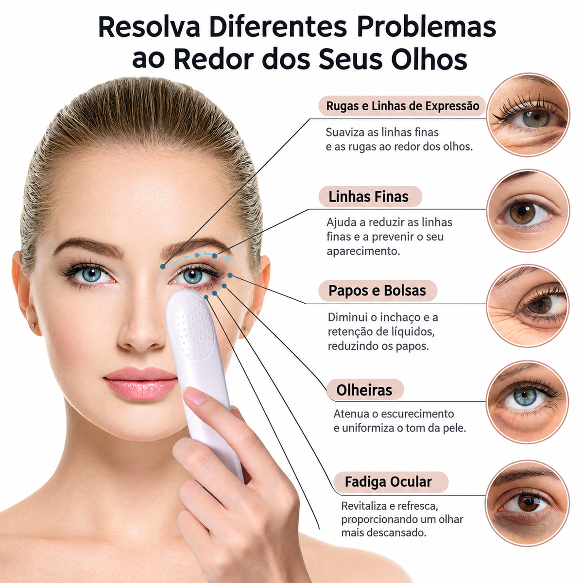 Massageador elétrico para os olhos EMS
