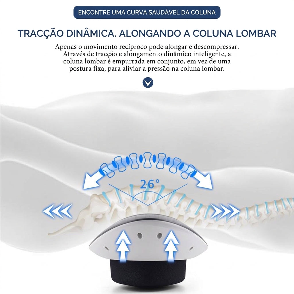 Suporte de massagem lombar com compressão de ar, calor e vibração
