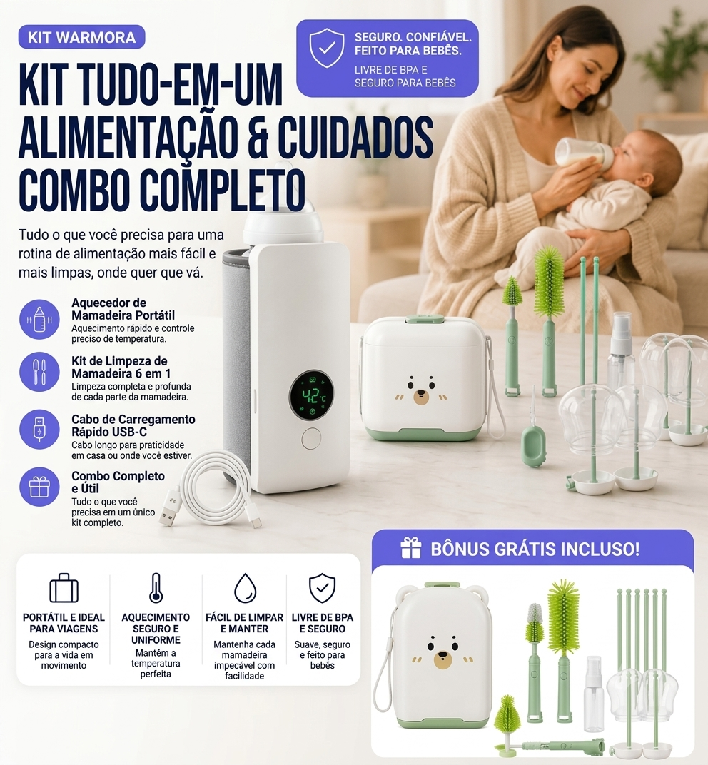 Aquecedor portátil de biberões com carregamento USB