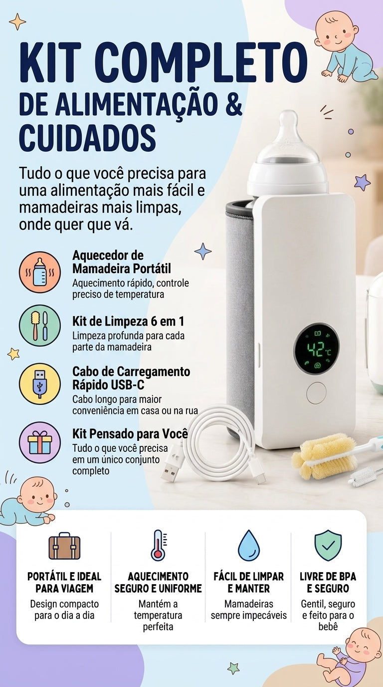 Aquecedor portátil de biberões com carregamento USB