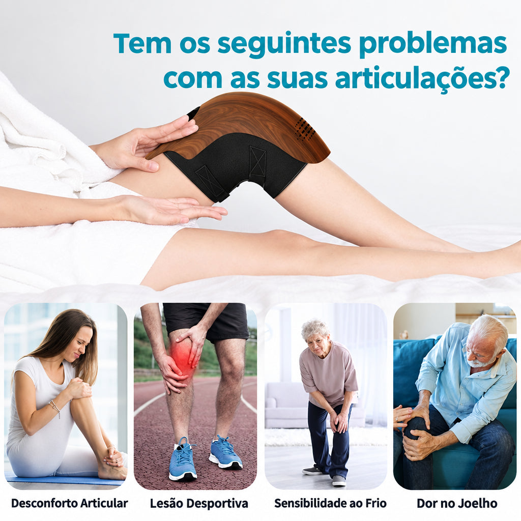 Massajador elétrico recarregável para joelho com calor e vibração
