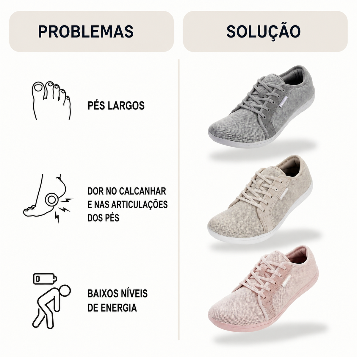 Chega ao fim do dia com os pés cansados? O OrtoWas WideStep™ foi pensado para quem passa muitas horas de pé, a cuidar da casa, da família ou do trabalho, e quer conforto em cada passo