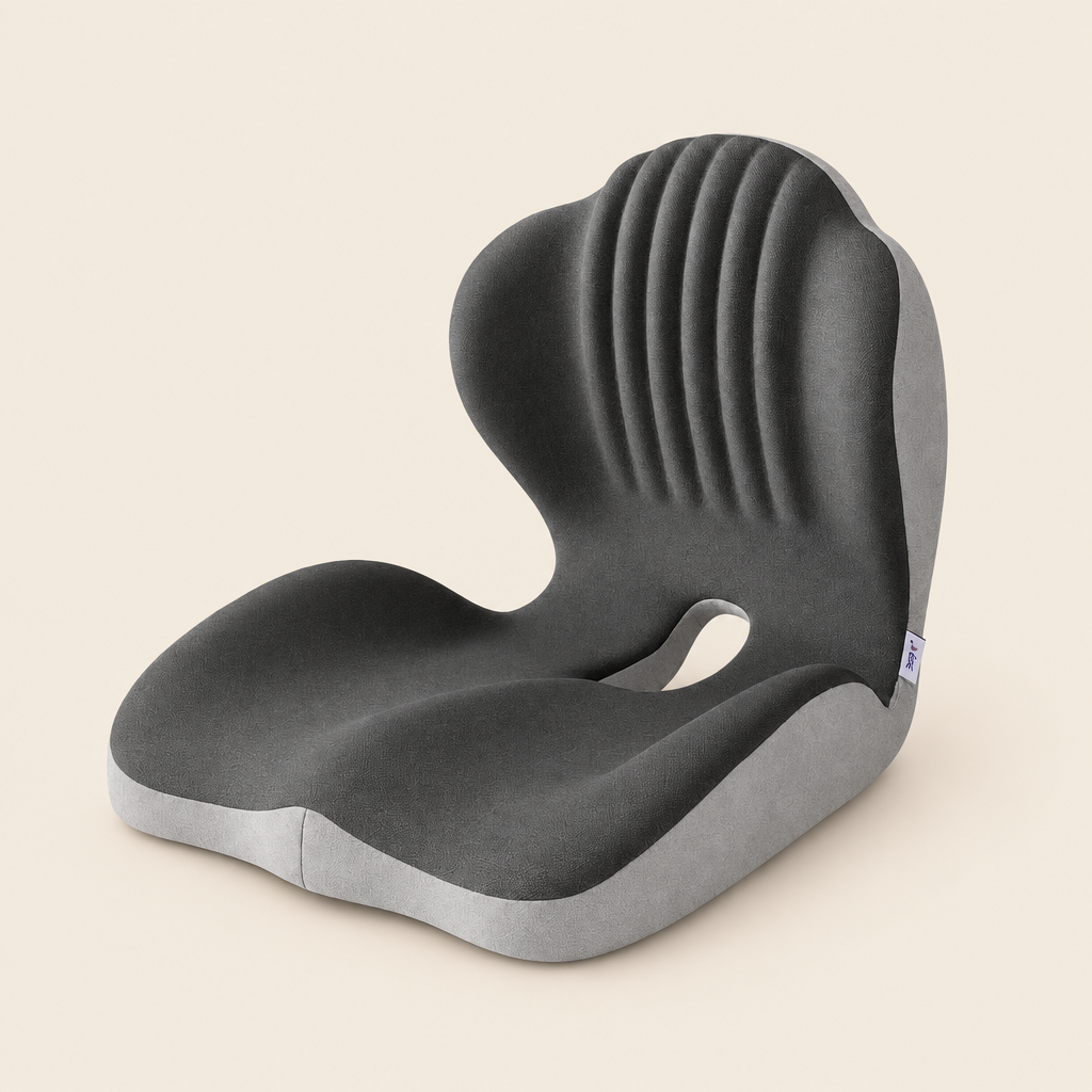 Almofada de assento ergonómica com espuma viscoelástica e apoio lombar