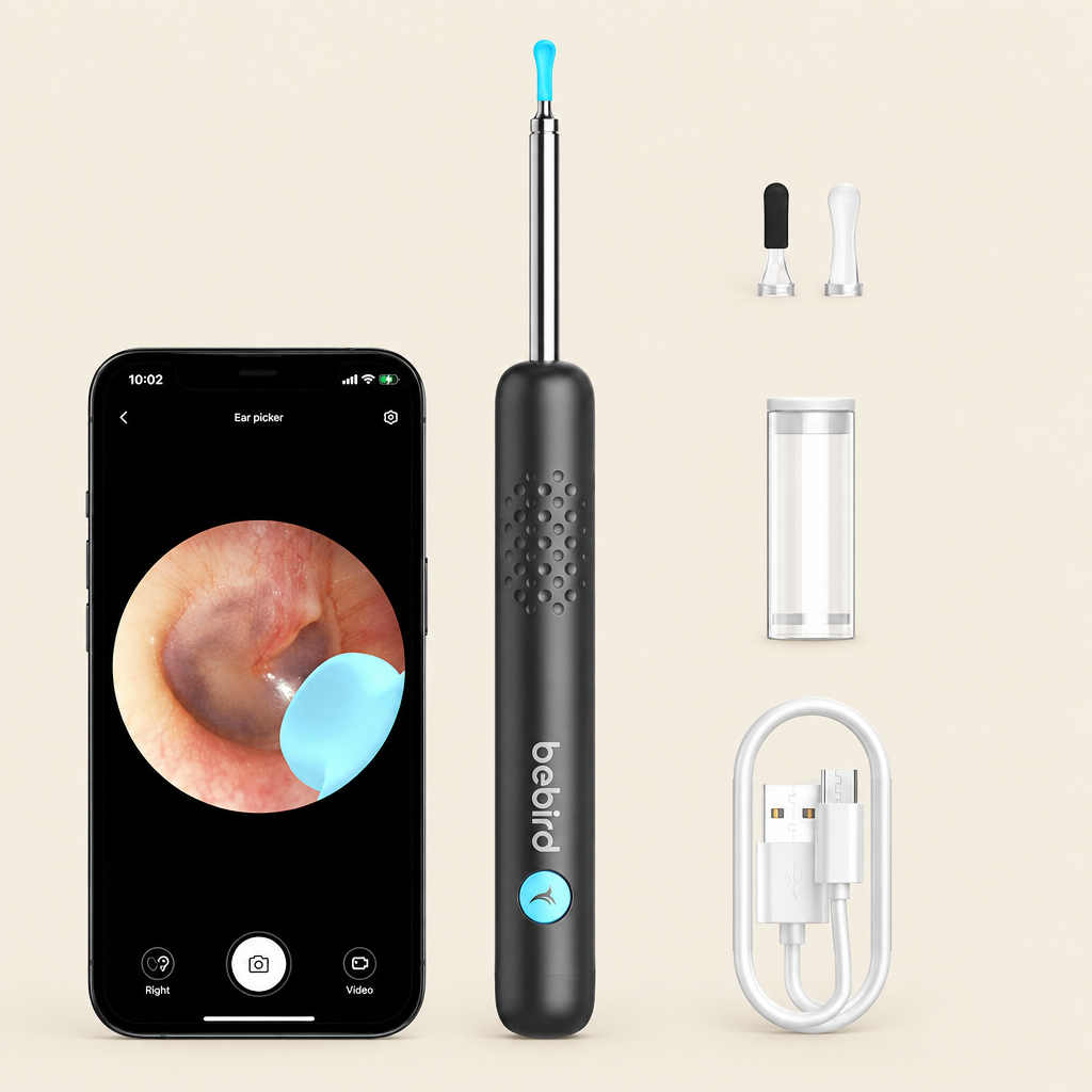 Limpa-Ouvidos Inteligente BEBIRD R1 com Câmara HD – Preto